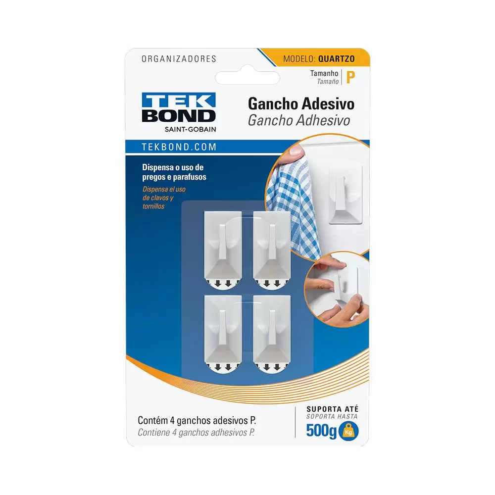 Gancho Adesivo Quartzo TekBond - TAM P