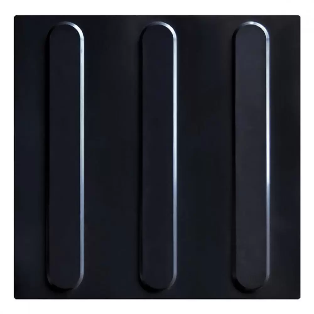 Piso PVC Tátil Direcional Preto 25x25 cm